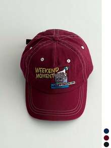 Unisex Floral Embroidered Baseball Cap, Soft Crown Face-Slimming Versatile Sun Protection Baseball Cap - Multicolor - View 8