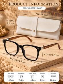 Blue Light-Blocking Glasses Featuring A Modern, Minimalist Design And An Included Case; They Reduce And Filter Screen-Emitted Blue Light, Making Them Ideal For Computer Users, Indoor Office Work, And Short-Term Outdoor Use. - Glasses [Vintage Style] - View 4