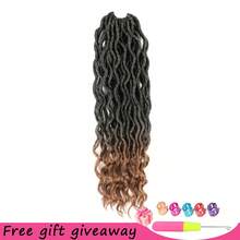 14/18/24 Inch Goddess Locs Crochet Hair, Pre-Looped River Locs With Curly Ends, Bohemian Faux Locs, 1-6 Packs Synthetic Crochet Braids With Installation Tools, Halloween Gift - Multicolor - View 14