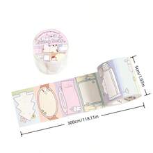 1 Roll Tearable Sticky Note Washi Tape, Fresh & Minimalist Korean Style Daily Series, Writeable Adhesive Stickers, Easy-Tear Memo Tape, Cute Pet Animal Theme Pattern, Suitable For Scrapbooking, Collage, Notebook, Photo Album, Diary Decoration, Essential Student Stationery For Back To School - 1 Roll - View 6