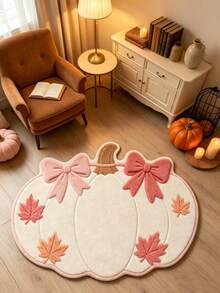 1pc Halloween Element Decorative Rug, Pumpkin Witch, Skeleton, Spider, Bat Pattern Decorative Rug, Modern Round Area Rug, Pattern, Rug, Bedroom Decor, Small Rug, Rug, Home Decor, Living Room Rug, Living Room Small Rug, Bedroom Rug, Living Room Home Decor, Washable Rug, Plush Rug, Thick Rug, Thick Rug, Furry Rug, Fluffy Rug, Autumn/Winter Rug, Thick/Plush - Multicolor - View 6