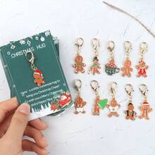 11 st julserie pepparkaksnyckelringar med julkramshälsning, perfekt julklapp till familj och vänner, julpresent, festgåva - Multifärgad - Visa 8