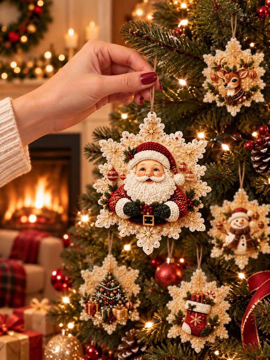 Christmas Themed Hanging Tags, Christmas Themed 2D Flat High-Definition Print, Christmas Tree Hanging Decoration, Window Display Scene Arrangement, Creative Holiday Gift - Multicolor - View 1
