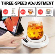 1pc USB Smart Cup Warmer, Slim Design With LED Display Constant Temperature Cup Mat, Office Smart Beverage Heater, 3 Temperature Settings, Suitable For Autumn/Winter Outdoor Camping, Picnic, Kitchen - Multicolor - View 6