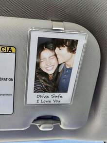 1 Personalized Car Sun Visor Photo Frame Clip, Customized Photo Car Decor, Couple Gift, Cute Pet, Wallet Photo Frame, Durable And Fashionable, Car Accessories, Car Sun Visor, Vehicle Accessories, Fashion Clip Design - Sunshade Photo Frame Clip - View 2