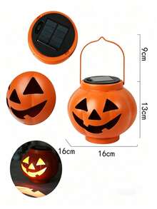 1PC Halloween Solar Iron‑Craft Pumpkin Lantern, Hanging LED Ambient Light, Weather‑Resistant Outdoor Decor Lamp For Garden Yard Patio Porch, Holiday & Theme Party Ornament - Multicolor - View 10