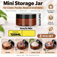 1-6Pcs/Set Clear PET Storage Jars With Lids, 50-500ml Empty Plastic Makeup Containers And Organizer Jars - Black - View 26