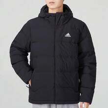 Adidas Daily Duck Down Water-Repellent Windproof Casual Outdoor Hooded Puffer Jacket Unisex - Black - View 3