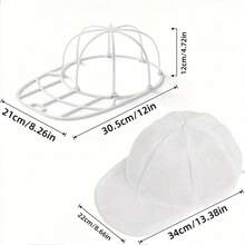 1 Set Hat Washing Rack For Washing Machine With Mesh Bag Baseball Cap Cleaning Device Protective Washing Frame Hat Storage Organizer Cap Wash Cover/Cleaning Protector Suitable For Washing Various Hats - Multicolor - View 4
