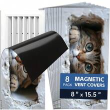 Fun Cartoon Animal Magnetic Ventilation Cover, 12 * 5.5 Inches And 15.5 * 8 Inches, Used As A Flexible PVC Sleeve Cover For Metal Floor, Wall, Ceiling Vents, Ventilation, And Odor Blockers To Prevent Foreign Objects From Falling Off - B - View 15