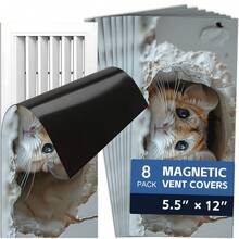 Fun Cartoon Animal Magnetic Ventilation Cover, 12 * 5.5 Inches And 15.5 * 8 Inches, Used As A Flexible PVC Sleeve Cover For Metal Floor, Wall, Ceiling Vents, Ventilation, And Odor Blockers To Prevent Foreign Objects From Falling Off - B - View 12