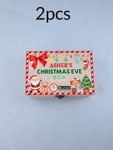 Custom Christmas Eve Keepsake Box, Personalized Rustic Wooden Memory Box For Home Decor, Festive Name Storage Case, Customized Name Holiday Gift Box, Customizable Seasonal Keepsake For Christmas Party Display, Christmas Party Decor, Merry Christmas - Style I - View 21