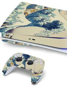 Cross-Border Hot Seller 6pcs Kanagawa Wave Pattern P5 Game Console Optical Drive Version Stickers Dustproof Wear-Resistant - View 8