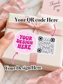 1/8/36/60 buah Label Kode QR yang Dapat Disesuaikan dan Dipersonalisasi, Dapat Mendesain Pola dan Kode QR, Cocok untuk Kotak Hadiah, Tas Hadiah, Meja, Dinding, Sempurna untuk Pecinta Kerajinan Tangan, Keluarga, Kolega, Pengantin, Sahabat, Cocok untuk Natal, Pernikahan, Pesta Pertunangan, Ulang Tahun - Multiwarna 1 - View 2