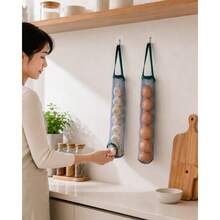 Multifunctional Kitchen Mesh Storage Bag, Portable Hanging Perforated Breathable Garlic & Ginger Wall-Mounted Storage Basket, Home Essential Organizer - Multicolor - View 7