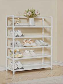 1 Pack Multi-Layer Sturdy Heavy-Duty Plastic Shoe Storage Shelf, Modern Neutral Color Vertical Freestanding Shoe Organizer Rack For Hallway Bedroom Closet Entryway, Christmas Thanksgiving Home Organization Gift - Multicolor - View 22