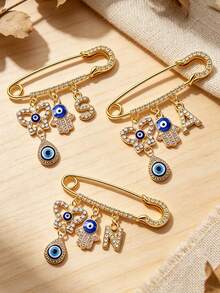 Evil Eye Hamsa Hand Charms,Suitable For Daily Wear And Religious Occasions,For Christians,Religious Enthusiasts,Church Services, Daily Accessories - Multicolor - View 4