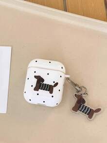 Brown Dachshund Dog Design Compatible With Airpods Pro2 Wireless 1/2/3 Generation Earphone Case Cute Pendant, Cute Dog Graphic Protective Case Compatible With Apple 5/4/2/3 Generation Pro2 Earphone Soft Shell, Suitable As A Gift For Her - Polka Dot Dachshund + Dog Charm - View 13