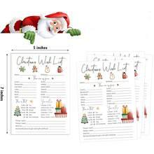 Secret Santa Questionnaire, Christmas Wish List Gift Exchange Cards, Fill In The Blank Christmas Holiday Activity Cards, Secret Santa Gift Ideas For Classroom, Friends, Family And Coworkers - A - View 2