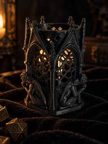Gothic Style Desktop Storage Tube With Hollowed Out Church Windows And Spire Design, Storing Stationery, Makeup Brushes,And Toiletries.Pen Holders, Vases, Desktop Storage Containers, And Decorative Ornaments. A Great Gift For Christmas And Birthdays. - Multicolor - View 5