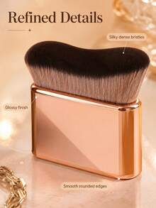 Gold Body Makeup Brush, Portable Curved Foundation Blending Brush, Dense Soft Bristles, Suitable For Liquid Foundation, Body Lotion, Concealer, Blush, Contour, Powder Products For Face And Body Makeup, Travel And Gift Choice - Multicolor - View 6