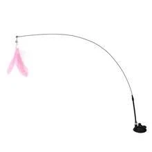 Cat Teaser Stick Interactive Bell Feather Cat Toy Long Pole Suction Cup Style Stimulating Play Adventure Ultimate Cat Toy Suction Cup Cat Teaser Stick Interactive Feather Cat Toy Steel Wire Suction Cup Feather Cat Toy Bell Cat Teaser Stick - View 10