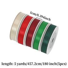 5 Rolls/3 Rolls/1 Roll Double-Sided Gold Thread Ribbon, High-End Gift Wrapping Satin Ribbon, Christmas Ribbon Bows, Cake And Flower Packaging, Christmas Tree And Wreath Decoration, Handmade DIY Accessories Ribbon, Mall And Party Atmosphere Decoration Ribbon - View 31