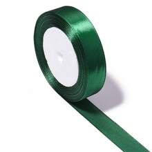 25 Yards/Roll Christmas Decoration Ribbon Satin Dark Green Satin Ribbon, Suitable For DIY Crafts, Gift Wrapping, Bows, Parties, Weddings, Christmas Decorations, Hair Bow Making Materials - Dark Green - View 12