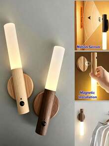 1/2/4pcs Motion Sensor Wall Light, Magnetic USB Rechargeable Wall Lamp, Suitable For Wardrobe, Bathroom, Toilet, Hallway, Bedroom, Stairs And Cabinet Desktop Lighting - Multicolor - View 7
