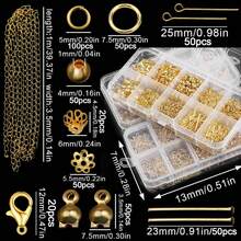 1 Set 10 Types 490pcs DIY Jewelry Making Tools Gold & Silver Color Set Clasp Open Jump Rings Lobster Clasp Ear Hooks Jewelry Accessories Material Kit - Metal 10-compartment Set - View 11
