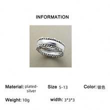 1pc Silver Plated Ring, Suitable For Engagement, Wedding, Party And Daily Wear, Perfect For Birthday, Anniversary Or Valentine's Day - Silver - View 4