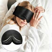 Mặt nạ ngủ satin che sáng diện rộng, dây đeo móc dán điều chỉnh được, mặt nạ che mắt mềm chống ánh sáng, phù hợp dùng tại nhà và khi đi du lịch - Rèm cản sáng hoàn toàn - Xem 4