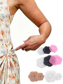 1/2/6/10pcs Multi-Functional Clothing Buttons, Waistband Fasteners, Anti-Slip Accessories For Short Sleeve Or Skirt Garments, Hem Knot Buttons, Fixing Buckles, Waist-Cinching Hem Rings, T-Shirt Versatile Multi-Color Scarf Clips, Tight-Fitting Button Clips For Women's Clothing Shirts - Multicolor - View 3