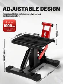 Off-Road Motorcycle Stand, 1000 Lbs Capacity, Hydraulic Motorcycle Lift Table, Adjustable Height, Perfect For Electric Off-Road Motorcycles, Small Motorcycles Maintenance And Repair Accessories. - A - View 3