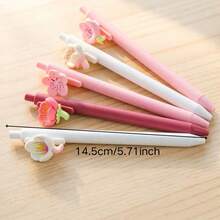Floral Party Ballpoint Pen - Cute Pink High-Quality Vibrant Floral Series Retractable Pen, Party Gift, Back To School Essential, Drawing Pen, Learning Tool, Fashion Stationery, Souvenir Multi-Piece Set Party Gift - A - View 4