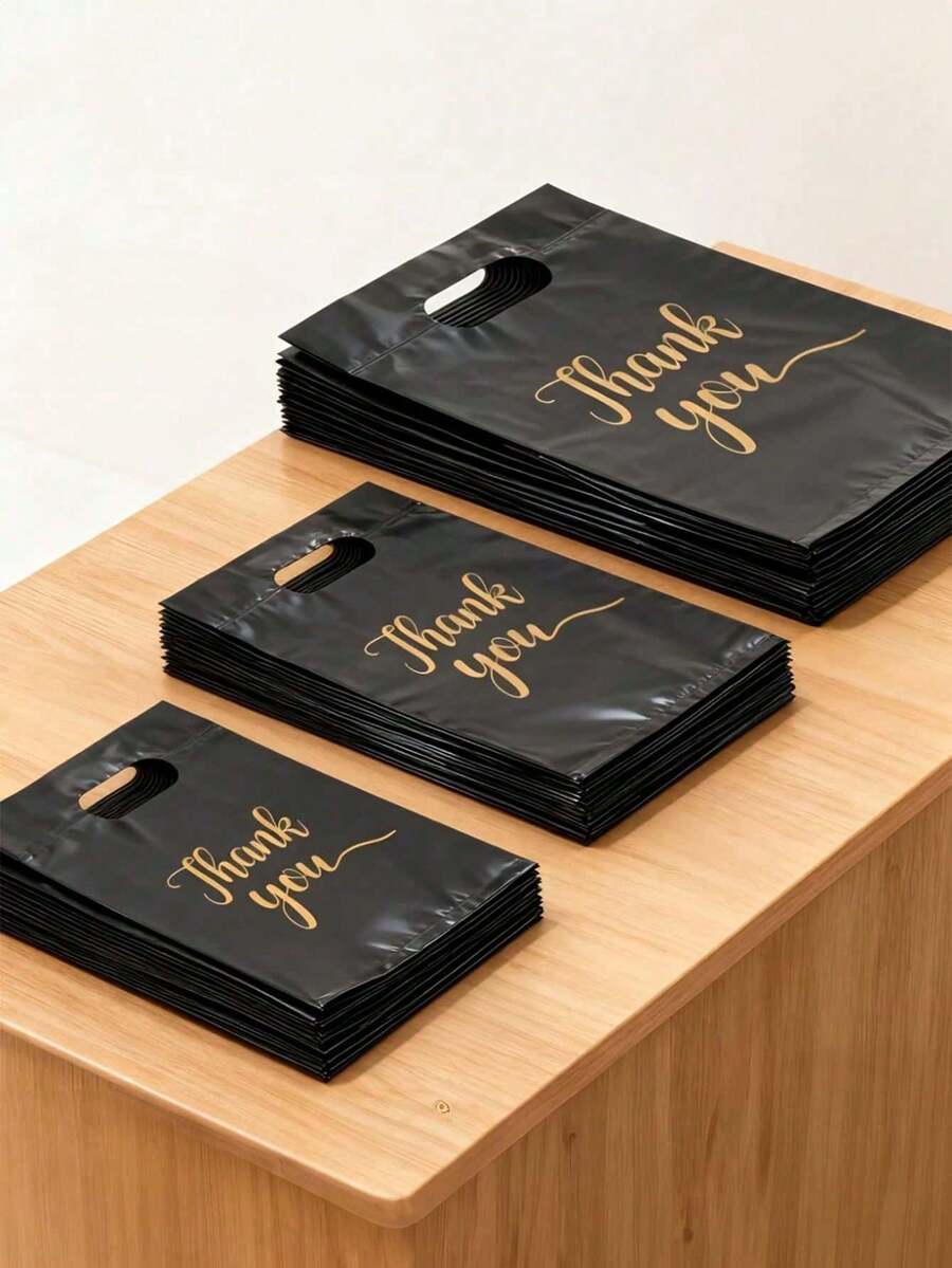 100Pcs Thank You Gift Bags, Cookie Candy Packaging Bags For Wedding Party Retail Shopping - Multicolor - View 1