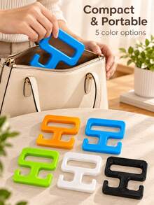 Modern Practical Shopping Bag Handle, Double Hook Design, Smooth Rounded Edges For Comfortable Grip, Reduces Hand Pressure And Strain, Portable Shopping Bag Handle Aid, Suitable For Supermarket Shopping, Supermarket Trips, All-Season Home Daily Use - Multicolor - View 3