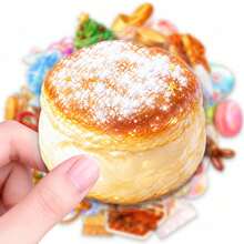 50pcs Dessert Food Watercolor PET Stickers, Suitable For Laptop, Water Bottle, Luggage, Helmet, Notebook And Other DIY Creative Toys - Multicolor - View 6