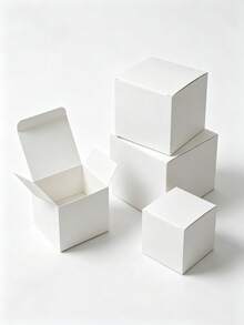 White Cardboard Gift Box With Lid, Multi-Purpose Holiday Decoration Box, Store Product Packaging Box, Suitable For Crafts, Party Favors, Bridesmaids/Groomsmen, Valentine's Day Gifts, Easy To Assemble - Multiple Styles - View 1