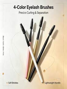 4 Colors Long Handle Spoolie Brush Reusable Eyelash Eyebrow Brush Makeup Tool For Lash Extension - Multicolor - View 2