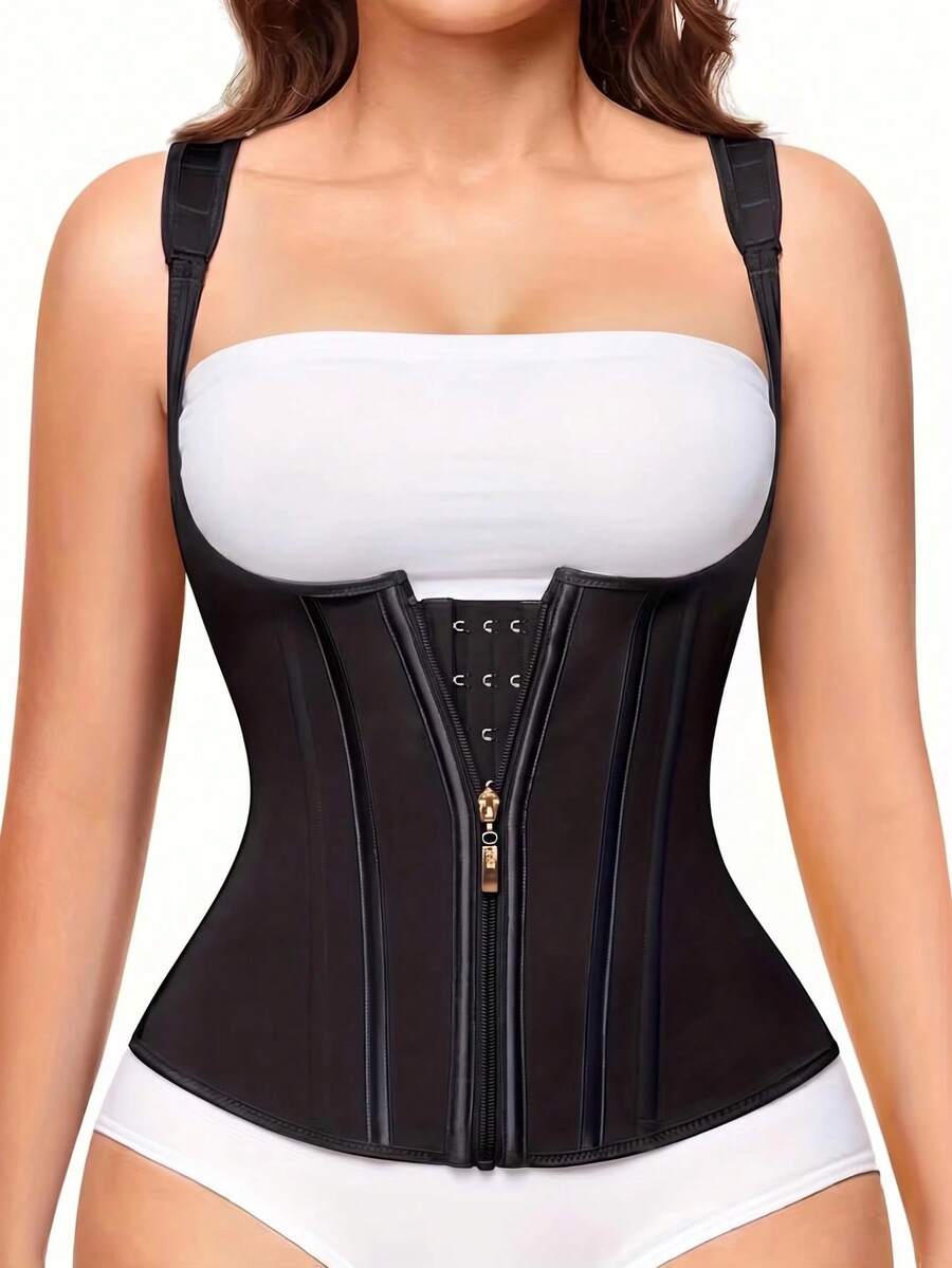 Women'S Waist Trainer Body Shaper Plus Size Tummy Control Cincher Adjustable Straps Body Shaping Waist Cincher Corset - Black - View 1
