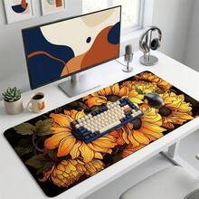 Sunflower Pattern Gaming Mouse Pad, Anti-Slip Rubber Desk Mat, Smooth Sliding Surface, Suitable For Computer Laptop Office Home, Bright Abstract Art Decoration, Back To School Supplies - A - View 4