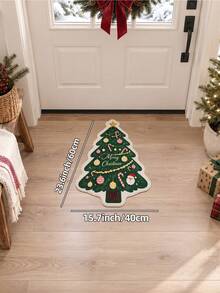 DAJIANG 1pc Christmas Tree Print Rug, Kitchen Mat, Hallway Runner, Area Rug For Bathroom, Kitchen, Hallway, Bedroom, Living Room, Bedside, Machine Washable, Easy To Clean, Entryway Mat, Non-Slip Backing, Bedroom Decor - Multicolor - View 14