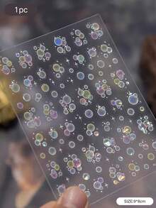 2 Styles Iridescent Heart Bubble Decorative Stickers, Luxury Laser Texture, Suitable For Water Bottles, Portable Containers, Refreshing The Appearance Of Objects And Adding Atmosphere - Decorative Stickers - View 8