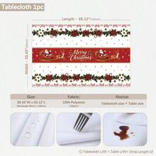 1 chiếc khăn trải bàn họa tiết hoa trạng nguyên, tuần lộc và ông già Noel Giáng Sinh, chống bám bẩn, dùng trang trí bàn ăn, bếp, bàn cà phê, kệ TV, lối vào, tiệc lễ hội, trang trí nhà cửa, họp mặt Giáng Sinh - Nhiều màu - Xem 13