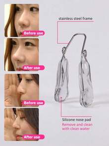 2pcs Adjustable Silicone Nose Clips - Transparent Nose Bridge Clips - Reusable, Odorless, Battery-Free, Multi-Scenario Application, Aesthetic & Comfortable, Nose Shape Corrector, Nose Patch - Multicolor - View 4