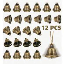 48/12/1pc Vintage Brass Bell Bronze Bell Retro Bell Brass Color - Vintage Mini Pendant, Suitable For Wedding Door Decor/Pet Collar, Christmas Halloween DIY Handmade Decoration (Pet) - Multicolor - View 11