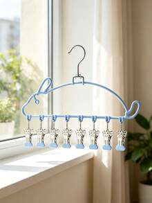 1PC/5PCSCute Cat Shaped Clothes Hanger With Multi Clips, Non-Mark Sock Drying Rack, Household Laundry Hanging Holder For Socks, Underwear & Small Garments, Multi-Color Optional, Portable Laundry Organizer For Balcony Clothes Drying - Multiple Colors and Styles - View 15