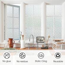 1Roll Frosted Window Film Privacy Film For Glass Windows ,Static Cling Decorative Snowflake Pattern, Blocks UV Removable Frosting Opaque Film For Bathroom Office Bedroom - Snowflake - View 5