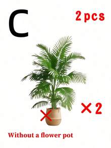 4pcs Set - Large Artificial Palm Tree, With 48 Big Leaves; Christmas Decor, Modern Wedding Garden Decor; Maintenance-Free Evergreen Prosperity Tree Artificial Plant, Suitable For All Seasons; Potted Christmas Tree Suitable For Thanksgiving, Halloween And Other Holidays., Housewarming Gift - Multicolor - View 20
